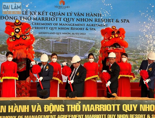 Tổ chức lễ động thổ chuỗi khách sạn 5 cao tại Quy Nhơn